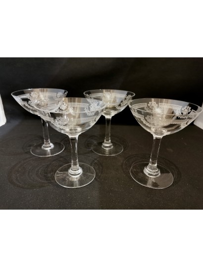 COUPES CHAMPAGNE MODELE "MANON" DE LA CRISTALLERIE DE ST LOUIS